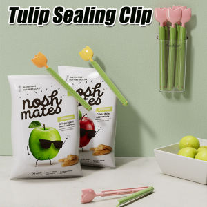 5Pcs/Set  Tulip Sealing Clip Snack Bag Sealed Moisture-proof Fresh-keeping Sealing Storage Clip with Magnetic Absorption Storage Box