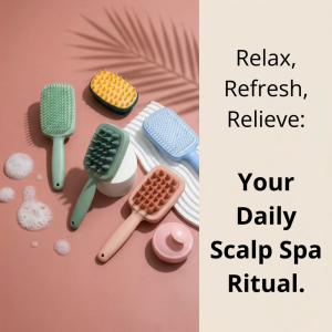 Silicone Scalp Massager Shampoo Brush – Soft Head Scrubber for Hair Wash Dandruff Exfoliator & Stress Tension Relief