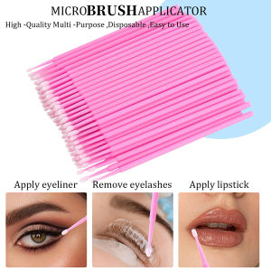 100pcs/bag Disposable MicroBrush Eyelashes Extension Individual Lash Removing Swab For Multi-functional Makeup Clean Remover Too