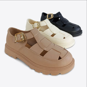 Sepatu Fashion Wanita Loafer Boat Cewek Woman Korea Shoes PVC Selop Gladiator Kuliah COD SPT-29