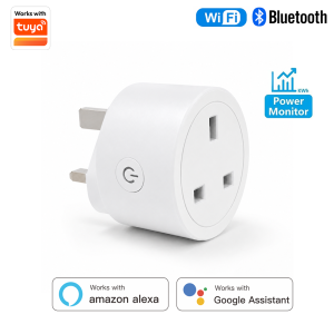 Tuya UK Smart Plug WiFi Bluetooth Energy Monitor Voice Control Alexa Google Timer Remote App Home Automation Mini Socket Plug