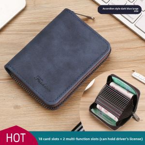 Retro Multi-Card Wallet Anti-Magnetic Anti-Scanning Credit Card Case Compact