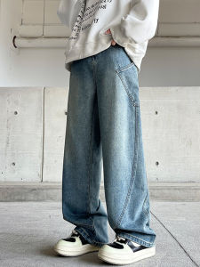 กางเกงยีนส์ทรงหลวมขาตรงสำหรับผู้ชาย ทรงหลวม กางเกงขายาวทรงหลวม ทรงหลวม ทรงหลวม กางเกงยีนส์ทรงหลวมสำหรับผู้ชาย