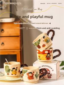 Mr.Snail | Couple Large Capacity Ceramic Mug with Spoon