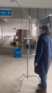 3.2M/10.5ft Heavy Duty Studio Centry C Stand Detachable Light C-stand with Holding Arm and Line Resizer for Flash Strobe Flag Reflector