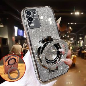 Case OPPO A58 4G A54 4G A60 A18 A38 A17 A17k A16 A16S A15 A15S A12 A11K A7 A5S F9 A3S A31 A33 A53 Reno 12f Casing Standing Glitter Terbaru