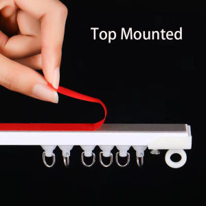 Self Adhesive Curtain Sliding Track Without Punching Nano Silent Track Top Mounted Side Mounted Home Window Decor Accessorie