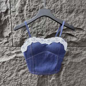 Áo Ba Lỗ Ren Đeo Chéo Ngắn Thời Trang Cho Nữ Áo Vest Hở Vai Thêu Viền Xếp Nếp Thiết Kế Đơn Giản Thoải Mái Mặc Thường Ngày Mùa Hè