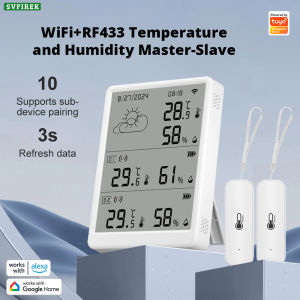 Tuya WiFi RF Master-Slave Temperature and Humidity Sensor with APP Remote Control Precise Data and Smart Linkage