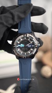 Jam Tangan Pria Alexandre Christie Digi AC 9404 MHREPBABU Black Dial Blue Rubber Strap