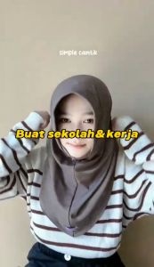 Kerudung Sport & Hijab Bergo Sporty Tebal: Jilbab Olahraga Sekolah Bergo Linear Anak SMP SMA dan Kerja Kantoran