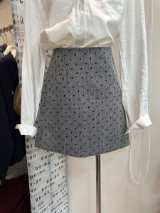 High Waist Polka Dot Slim Fit Commuter Friendly Versatile Midi Skirt Korean Style A-Line Long Skirt for Young Women