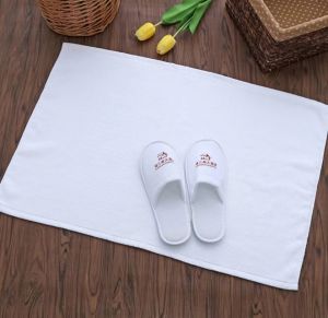 Thickened Pure Cotton Bath Towel Absorbent Non-Slip Mat Hotel Bathroom White Ground Towel Spa Business Travel Essential
