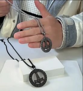 Kemstone trang sức mặt dây chuyền nam văn hóa Búa Thần Thor Vòng cổ thép không gỉ chữ Rune Viking cổ điển