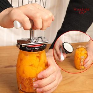 Adjustable Multi-function Bottle Cap Opener Stainless Steel Lids Off Jar Opener Labor-saving Screw Can Opener for Kitchen Gadget