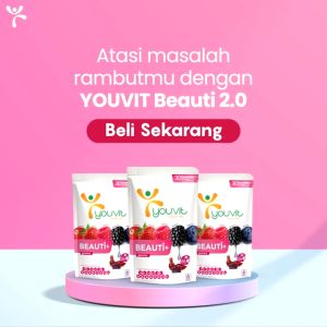 Youvit Beauti+ 7 Hari dengan Ginseng Biotin & Vitamin E untuk Rambut Rontok