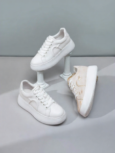Thick Sole Height Increasing Womens Shoes Leather