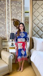 Alya Rosa Midi Dress Batik Viscose