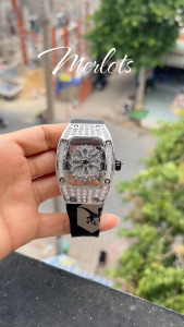 Đồng hồ nữ ANBSHOP MERLOTS 015B mặt xoay siêu đẹp - dây silicone - size 36mm