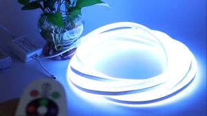 Vcmall RGB LED Neon Light Smart Bluetooth Control Change Color Sync Music Dimming Brightness SMD2835 120Leds/M IP67 Waterproof Indoor Outdoor Neon Sign Flexible Ribbon Rope LED Strip Light