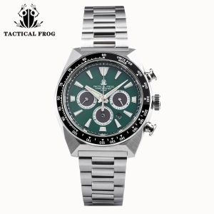 Tactical Frog Chronograph Watch Sapphire Crystal Mirror Ceramic Bezel V2 Solar VS75A Eco-Drive Quartz 20Bar Luminous Mens Watch
