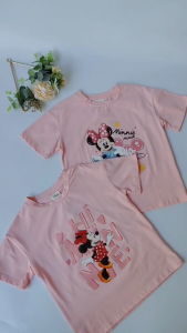 Kids Pastel Pink Cute Graphic Design T-shirt Trendy Casual Summer Blouse Tee for 3-8Y Kids Girls