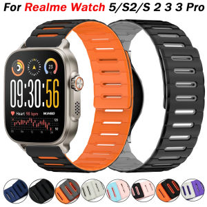 22mm watch straps For Realme Watch 5/S2 smartwatch wristband sport silicone Bracelet correa Realme Watch 2/3/S/Pro Magnetic band