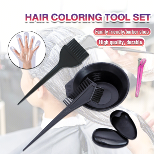 Hair Color Dye Bowl Comb Brushes Tool Set Hairdressing Styling Brushes Oil Treatment Comb Hair Tinting Bowl Ear Muff DIY Tools Kit