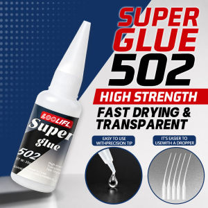 Loolifl-502-20Ml Instant Transparent Cyanoacrylate Medium Thick Viscosity Adhesive Food-Safe Ca Glue for Shoe Repair Leather Ceramics Plastic Glass Metal Aquariums Rubber Pottery Model Crafts