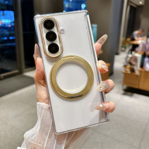szhaiyu | Clear Phone Case for Samsung Galaxy Z Fold 8 7 6 5 Fold8 Ultra Rotat Ring Holder Stand Magnetic Wireless Charging Cover