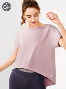 Loose Lightweight Short Sleeve Yoga Sports Fitness Womens Running T-Shirt Breathable Comfortable Professional Casual Style