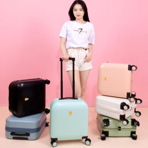 ชุด Kopor Perjalanan เครื่องสำอางติดตัวขึ้นเครื่องขนาดเล็ก14 "18นิ้วพร้อมล้อเงียบ Gembok KATA Sandi รถเข็นกระเป๋าเดินทางกลิ้งได้ Gratis Ongkir Tas Kosmetik ใหม่