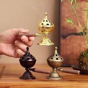 CANYAN | Lọ Đốt Trầm Hương Cầm Tay Kiểu Cổ Điển Thiết Kế Xoay Sáng Tạo Đĩa Kim Loại Xiangyun Dùng Trang Trí Nhà Cửa Và Thư Giãn