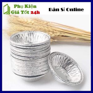 Set 50 Đế Cốc Chén Khuôn giấy bạc nướng hàu nướng bánh tart nướng trứng / Set 50 Cốc Lá Nhôm Dùng 1 Lần Làm Bánh Trứng