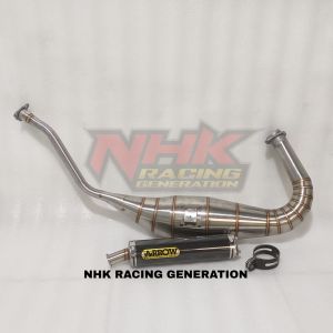KNALPOT ARROW NINJA R RR SS 150 RX KING STAINLESS CARBON-01 SUARA GARING