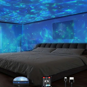 1pc Star Projector Galaxy Projector Water Ocean Wave Projector For Bedroom Night Light  Room Decor With 7-Colors Patterns