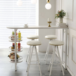 French Cream Style Stone Plate Bar Counter Living Room Meal Side Hallway B & B Casual For Home Water Bar Semicircle High Bar Table