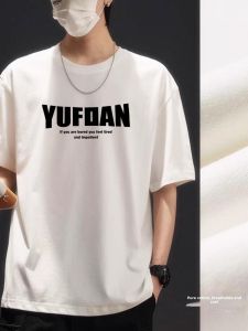 Trendy Loose Hong Kong Style T-shirt Handsome American Short-Sleeved T-shirt Mens Summer Pure Cotton round Neck All-Matching Casual 2024 New Arrival