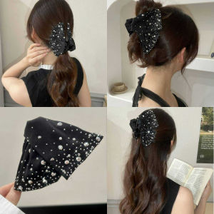 Korean Fashion Zircon Hairpin Elegant Triangle Satin Hair Clip Hair Accessories for Women’s