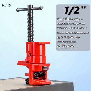3/4inch 1/2inch Heavy Duty Woodworking Pipe Clamp Quick Release Wood Gluing Pipe Clamp Wide Base Iron Wood Metal Clamp Set