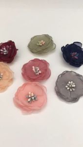 1pcs 3cm 3D Organza Flower Décor Flower Fabric Flower for DIY Décor Wedding Dress Applique