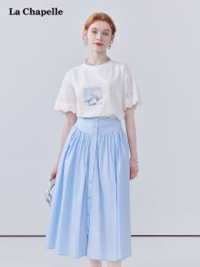 Áo Thun Tay Ngắn in Hoa Cúc La Chapelle Mùa Hè Cho Nữ Dáng Rộng Cổ Tròn Thường Ngày Chất Liệu Cotton