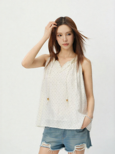 Semir | Áo Blouse Mùa Hè Tay Ngắn Gỗ Đốm