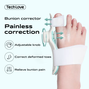 Tech Love Bunion Corrector Adjustable Knob Big Toe Straightener Orthopedic with 3 Different Angle Fixing Plate Bunion Splint for Hallux Valgus Bunion Pain Relief Foot Care