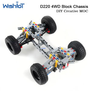 MOC 4WD Independent Suspension Chassis with Steering Axle and Differential Building Blocks Tech Car Parts for Children Adults