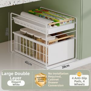 Pull-out Multipurpose Drawer Organizer for Kitchen
