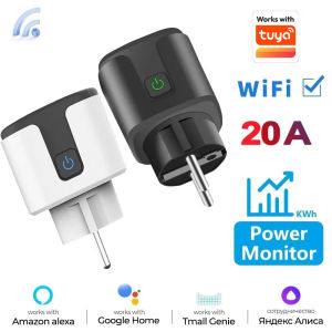 Smart Socket EU 16A/20A AC100-240V Wifi Smart Plug Power Outlet Alexa Google Home Voice Control Works With Tuya Smart Life APP