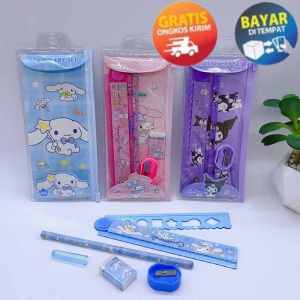 KENZY - KP182 5IN1 PENSIL SET ALAT TULIS ANAK LUCU STUDY SET PENGHAPUS TEMPAT PENSIL BUKU TULIS SEKOLAH SET SEKOLAH KARAKTER KUROMI LUCU STATIONARY SET