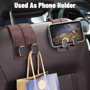 Car Seat Back Double Headrest Hook for Handbag Coat Umbrellas and Grocery Bags Hanger Car Seat Traceless Rotary Triple Hooks