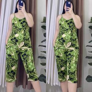 Plus Size Spaghetti Tokong Terno for Women | Cotton Spandex | Fits Up to 3XL | Stretchy & Comfy Set